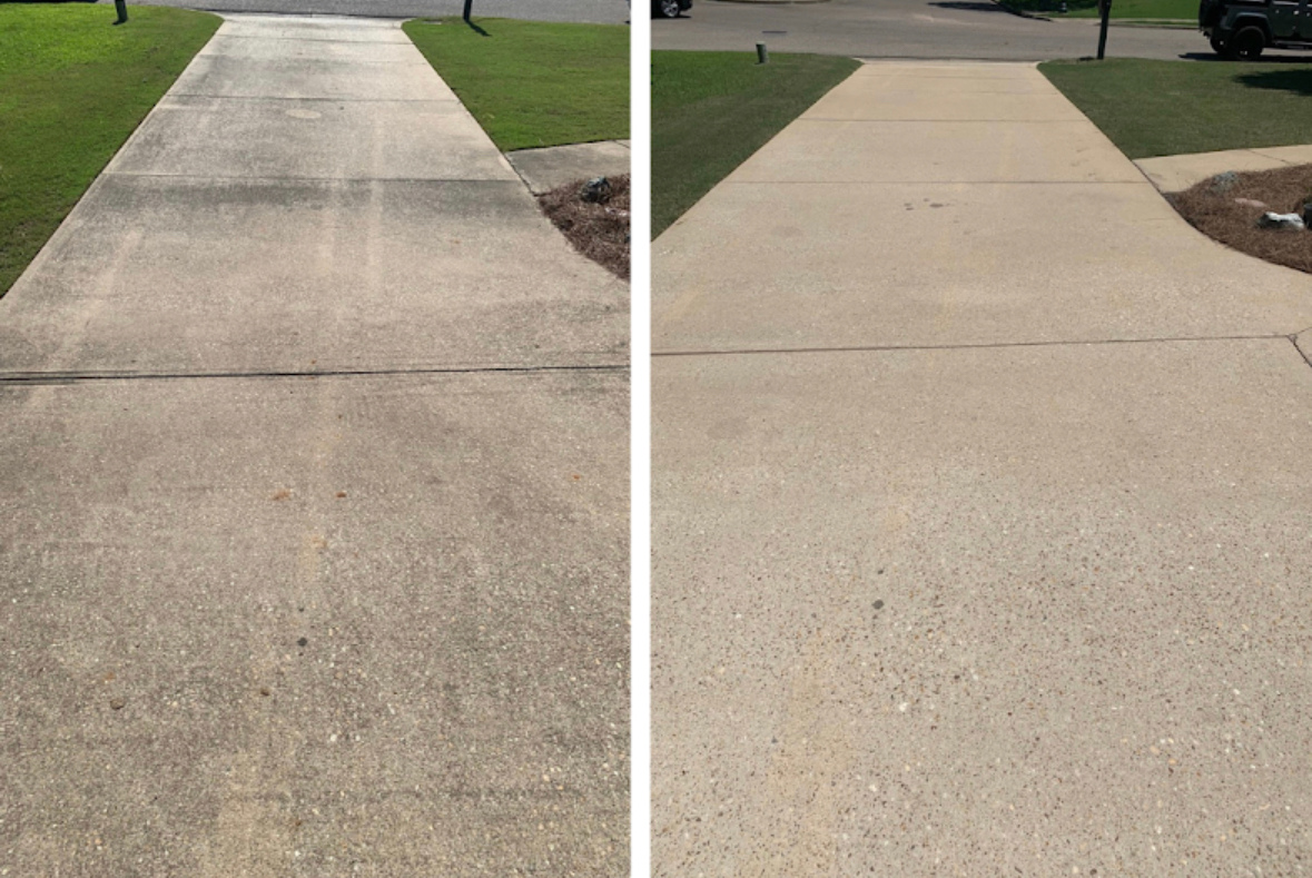 Driveway pressure washing